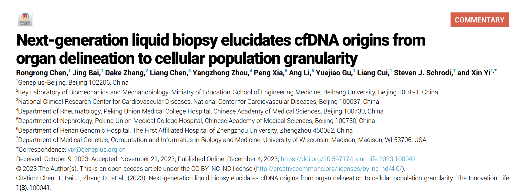 GenePlus, Towards Organ Health